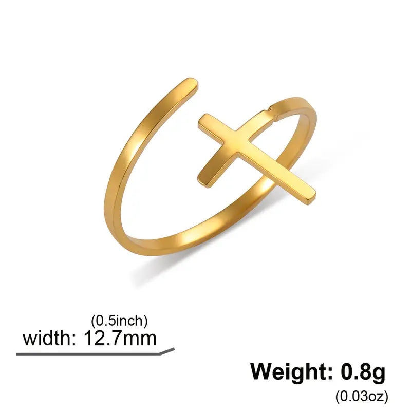 Eternal Cross Adjustable Ring