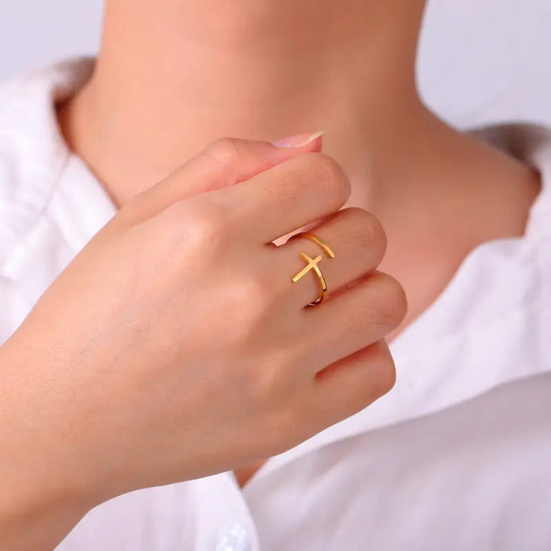 Eternal Cross Adjustable Ring