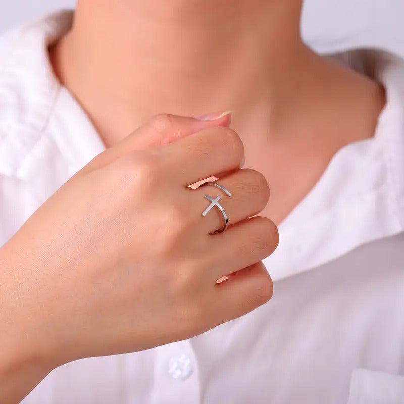Eternal Cross Adjustable Ring