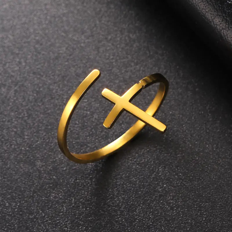 Eternal Cross Adjustable Ring