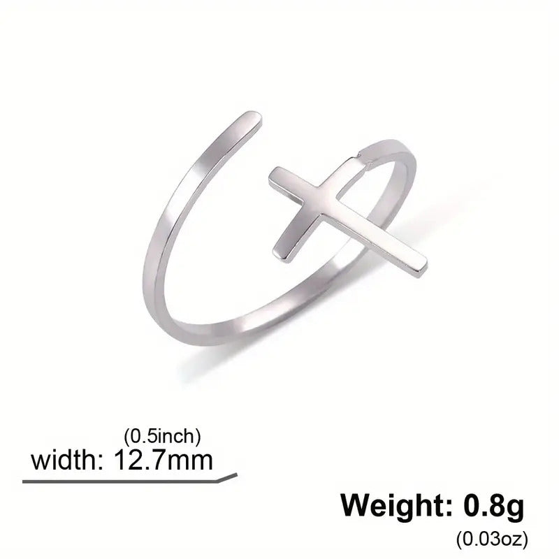Eternal Cross Adjustable Ring