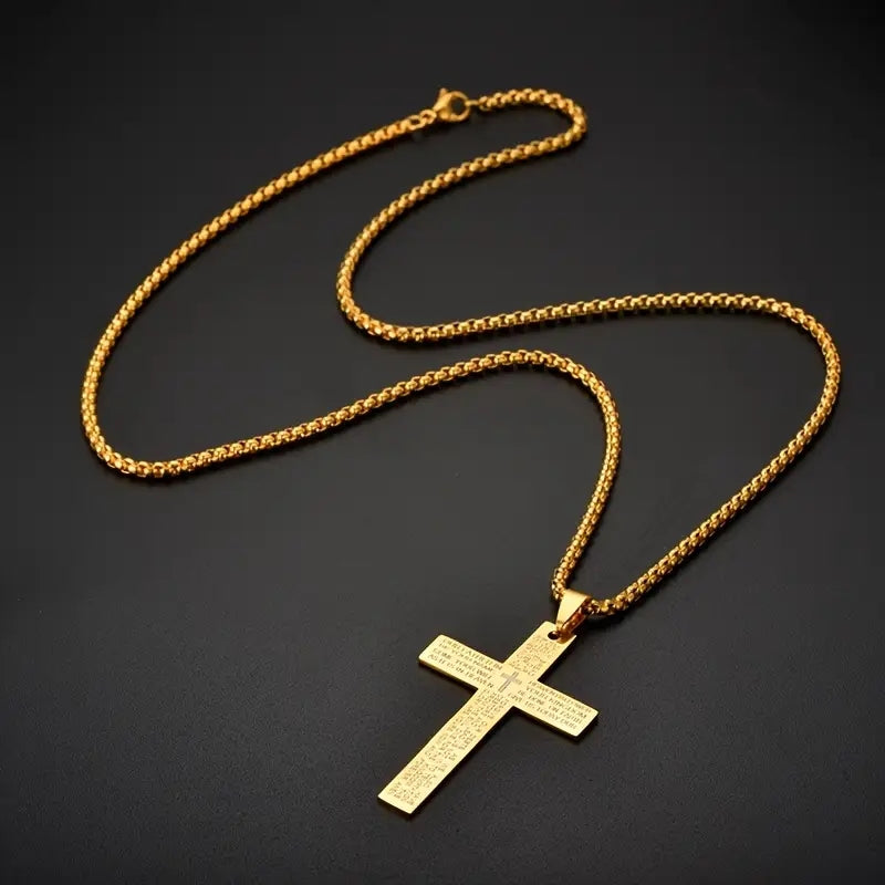 Stainless Steel Cross, Inspired Scripture Plaque