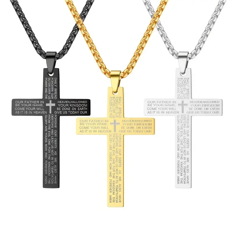 Stainless Steel Cross, Inspired Scripture Plaque