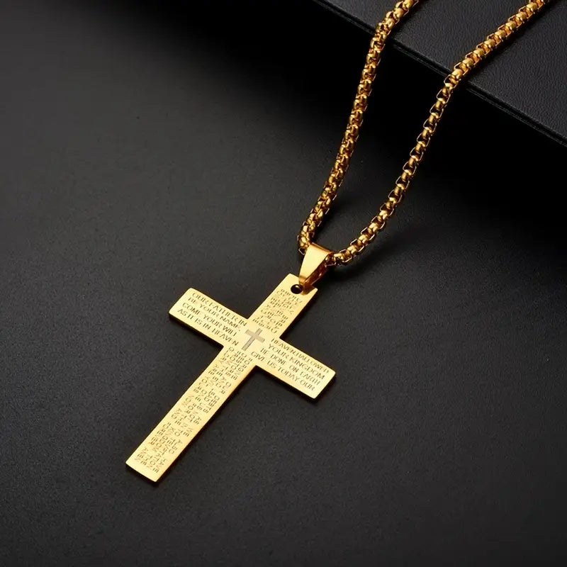 Stainless Steel Cross, Inspired Scripture Plaque