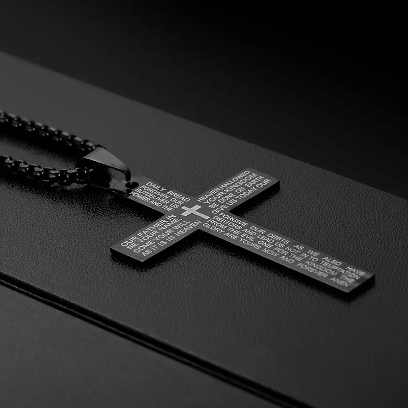 Stainless Steel Cross, Inspired Scripture Plaque