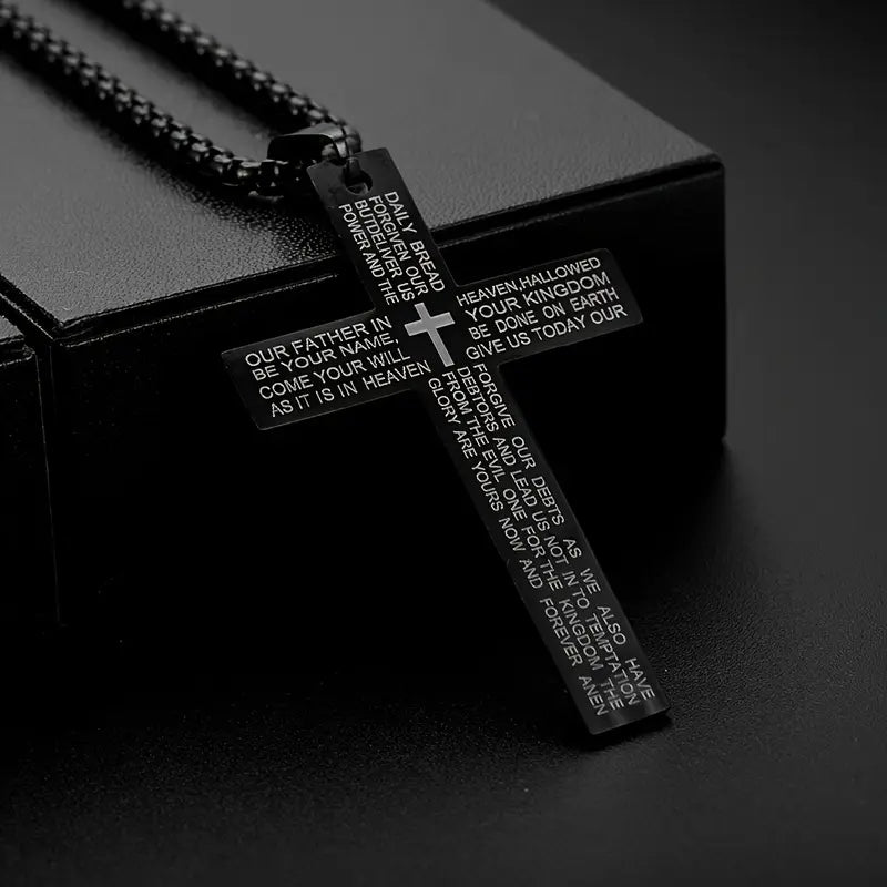 Stainless Steel Cross, Inspired Scripture Plaque