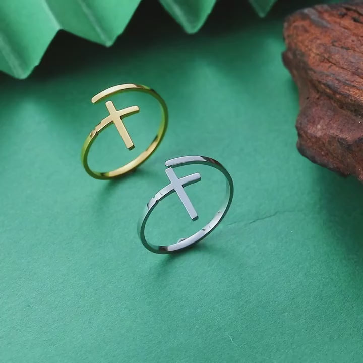 Eternal Cross Adjustable Ring